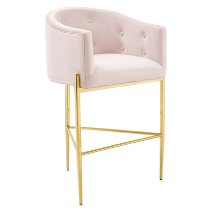 Modway Outlet Savour Tufted Performance Velvet Bar Stool by Modway  Bar and Dining Furniture Pink - EEI-3911-PNK
