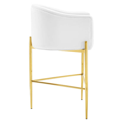 Modway Outlet Savour Tufted Performance Velvet Bar Stool by Modway  Bar and Dining Furniture White - EEI-3911-WHI