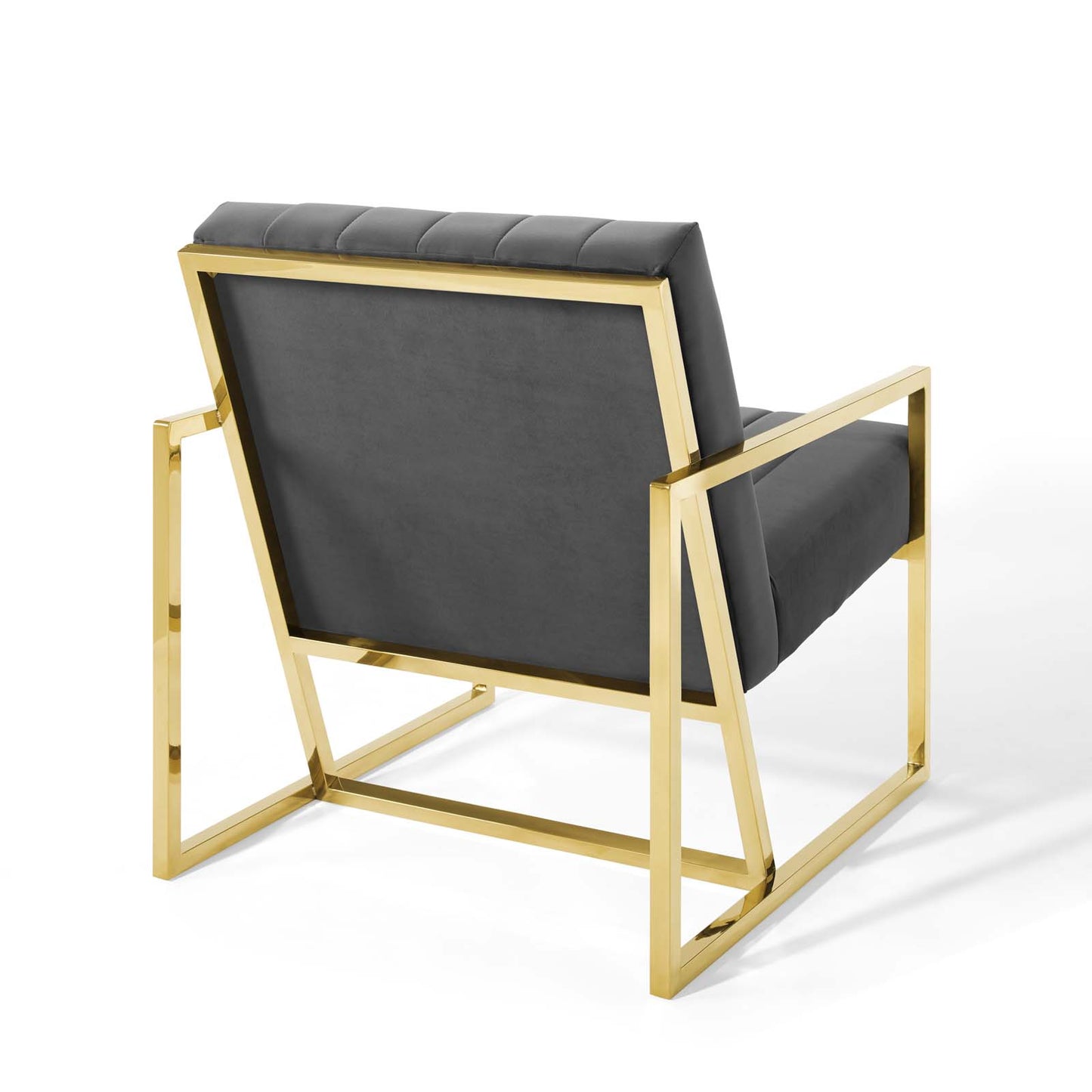 Modway Outlet Inspire Channel Tufted Performance Velvet Armchair by Modway  Living Room Furniture Charcoal - EEI-3914-CHA