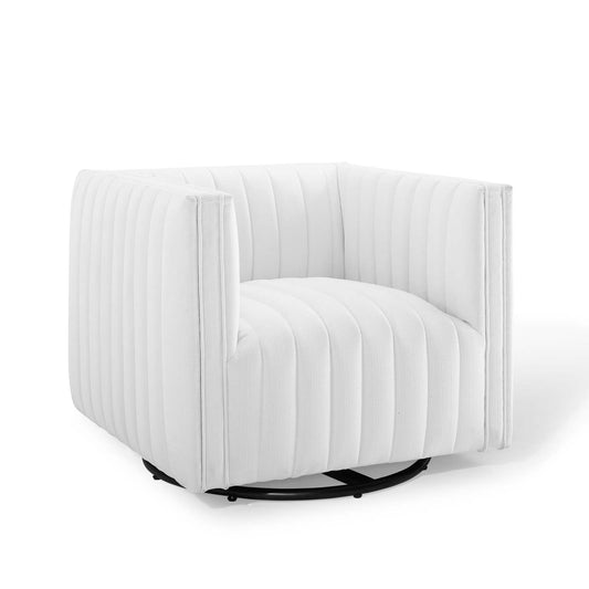 Modway Outlet Conjure Tufted Swivel Upholstered Armchair by Modway  Living Room Furniture White - EEI-3926-WHI