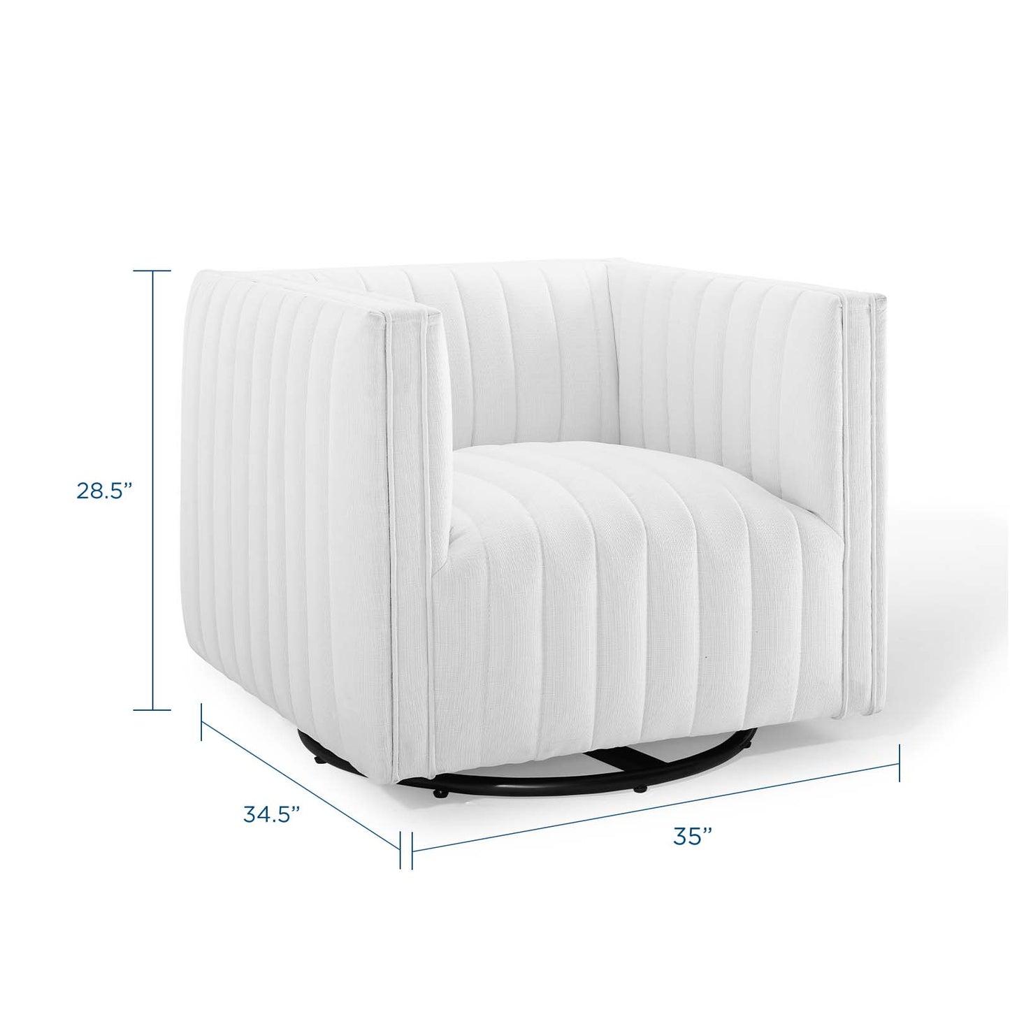 Modway Outlet Conjure Tufted Swivel Upholstered Armchair by Modway  Living Room Furniture White - EEI-3926-WHI