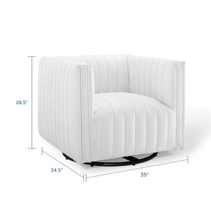 Modway Outlet Conjure Tufted Swivel Upholstered Armchair by Modway  Living Room Furniture White - EEI-3926-WHI