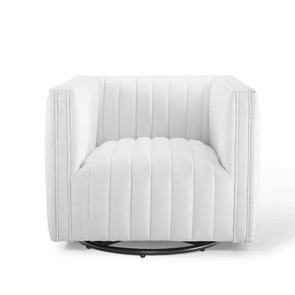 Modway Outlet Conjure Tufted Swivel Upholstered Armchair by Modway  Living Room Furniture White - EEI-3926-WHI