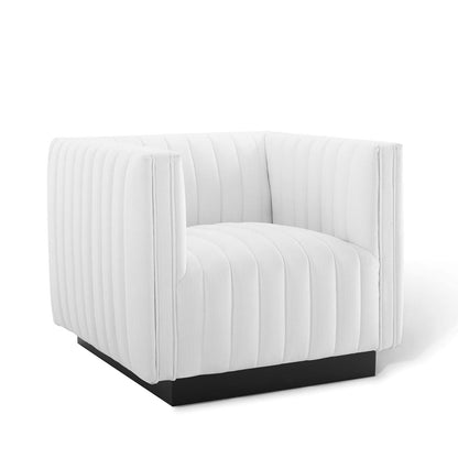 Modway Outlet Conjure Tufted Upholstered Fabric Armchair by Modway  Living Room Furniture White - EEI-3927-WHI