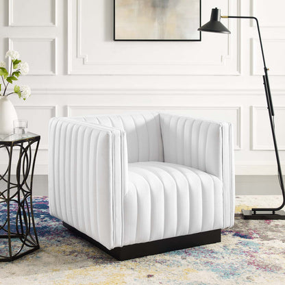 Modway Outlet Conjure Tufted Upholstered Fabric Armchair by Modway  Living Room Furniture White - EEI-3927-WHI