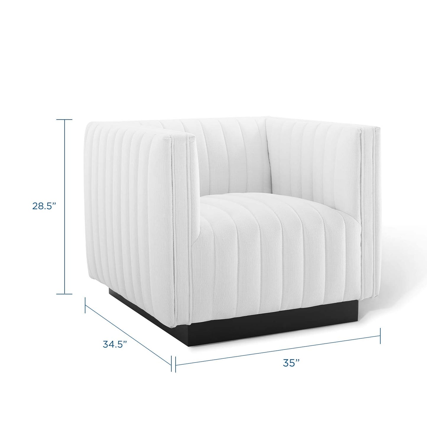 Modway Outlet Conjure Tufted Upholstered Fabric Armchair by Modway  Living Room Furniture White - EEI-3927-WHI