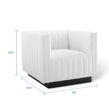 Modway Outlet Conjure Tufted Upholstered Fabric Armchair by Modway  Living Room Furniture White - EEI-3927-WHI