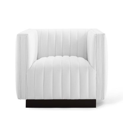 Modway Outlet Conjure Tufted Upholstered Fabric Armchair by Modway  Living Room Furniture White - EEI-3927-WHI