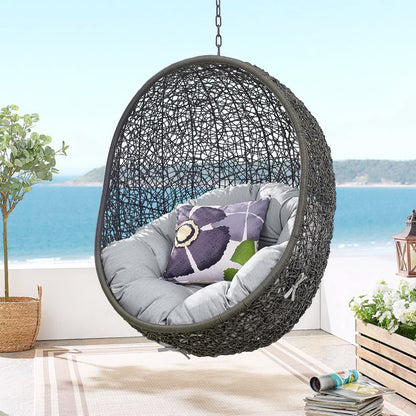 Modway - Hide Outdoor Patio Sunbrella? Swing Chair With Stand by Modway  Outdoor Furniture Daybeds and Lounges Gray - EEI-3929-GRY-GRY