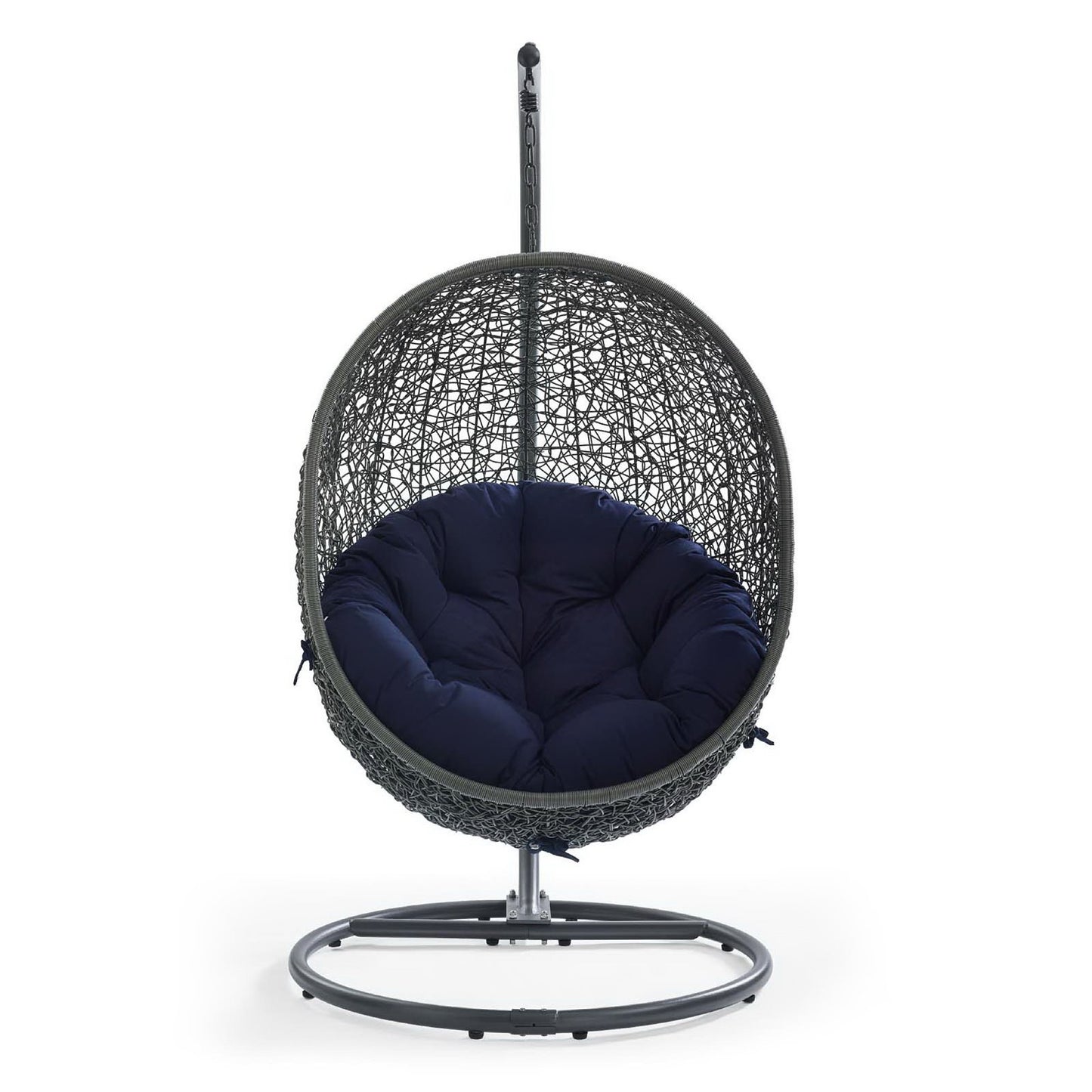 Modway - Hide Outdoor Patio Sunbrella? Swing Chair With Stand by Modway  Outdoor Furniture Daybeds and Lounges Blue - EEI-3929-GRY-NAV