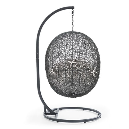 Modway - Hide Outdoor Patio Sunbrella? Swing Chair With Stand by Modway  Outdoor Furniture Daybeds and Lounges White - EEI-3929-GRY-WHI