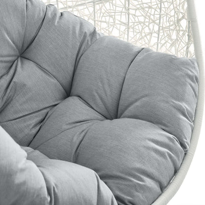 Modway - Hide Outdoor Patio Sunbrella? Swing Chair With Stand by Modway  Outdoor Furniture Daybeds and Lounges Gray - EEI-3929-WHI-GRY