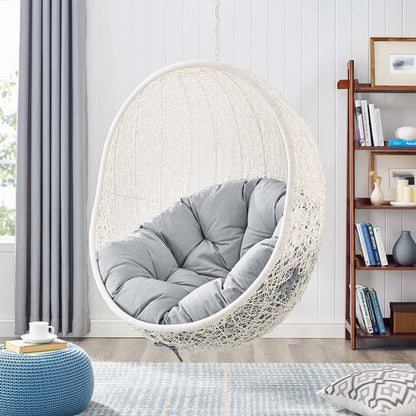 Modway - Hide Outdoor Patio Sunbrella? Swing Chair With Stand by Modway  Outdoor Furniture Daybeds and Lounges Gray - EEI-3929-WHI-GRY