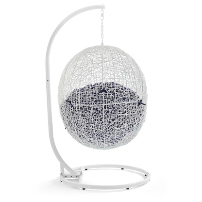 Modway - Hide Outdoor Patio Sunbrella? Swing Chair With Stand by Modway  Outdoor Furniture Daybeds and Lounges Blue - EEI-3929-WHI-NAV