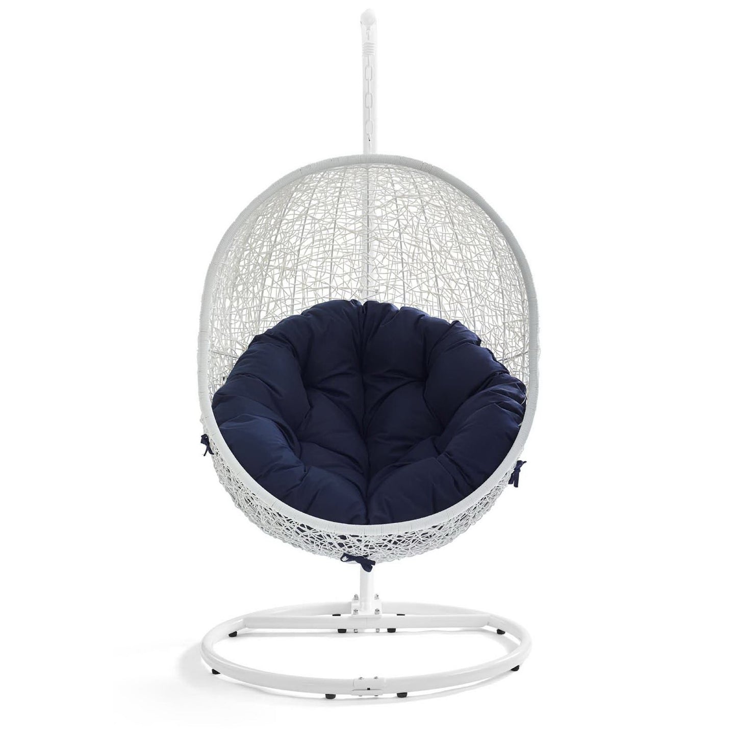 Modway - Hide Outdoor Patio Sunbrella? Swing Chair With Stand by Modway  Outdoor Furniture Daybeds and Lounges Blue - EEI-3929-WHI-NAV