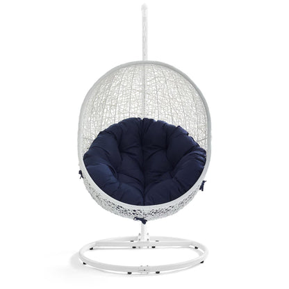 Modway - Hide Outdoor Patio Sunbrella? Swing Chair With Stand by Modway  Outdoor Furniture Daybeds and Lounges Blue - EEI-3929-WHI-NAV