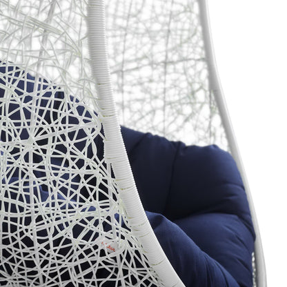 Modway - Hide Outdoor Patio Sunbrella? Swing Chair With Stand by Modway  Outdoor Furniture Daybeds and Lounges Blue - EEI-3929-WHI-NAV