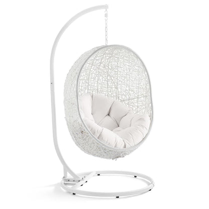 Modway - Hide Outdoor Patio Sunbrella? Swing Chair With Stand by Modway  Outdoor Furniture Daybeds and Lounges White - EEI-3929-WHI-WHI