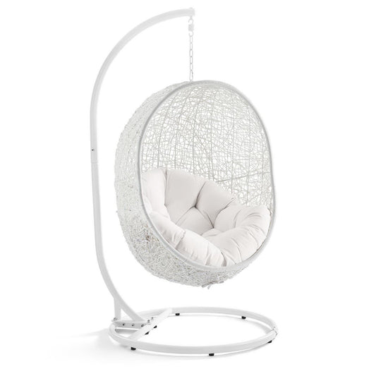 Modway - Hide Outdoor Patio Sunbrella? Swing Chair With Stand by Modway  Outdoor Furniture Daybeds and Lounges White - EEI-3929-WHI-WHI