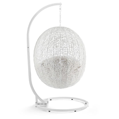 Modway - Hide Outdoor Patio Sunbrella? Swing Chair With Stand by Modway  Outdoor Furniture Daybeds and Lounges White - EEI-3929-WHI-WHI