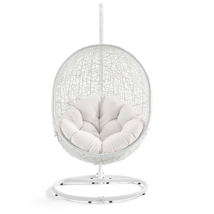 Modway - Hide Outdoor Patio Sunbrella? Swing Chair With Stand by Modway  Outdoor Furniture Daybeds and Lounges White - EEI-3929-WHI-WHI