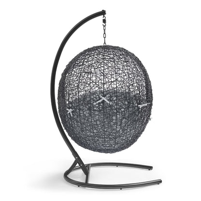 Modway - Encase Sunbrella? Swing Outdoor Patio Lounge Chair by Modway  Outdoor Furniture Daybeds and Lounges Gray - EEI-3943-BLK-GRY