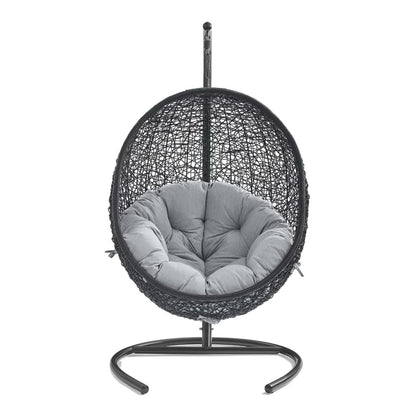 Modway - Encase Sunbrella? Swing Outdoor Patio Lounge Chair by Modway  Outdoor Furniture Daybeds and Lounges Gray - EEI-3943-BLK-GRY