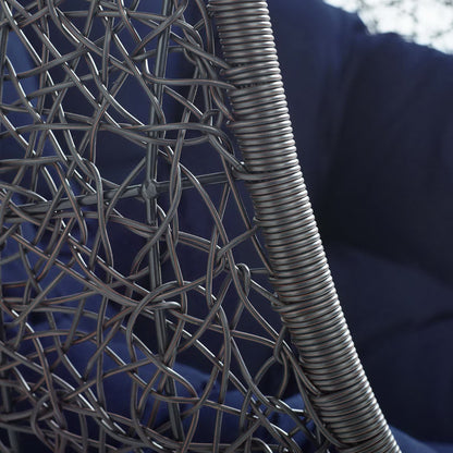 Modway - Encase Sunbrella? Swing Outdoor Patio Lounge Chair by Modway  Outdoor Furniture Daybeds and Lounges Blue - EEI-3943-BLK-NAV