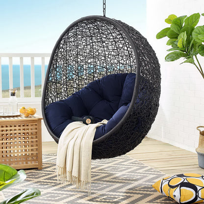 Modway - Encase Sunbrella? Swing Outdoor Patio Lounge Chair by Modway  Outdoor Furniture Daybeds and Lounges Blue - EEI-3943-BLK-NAV