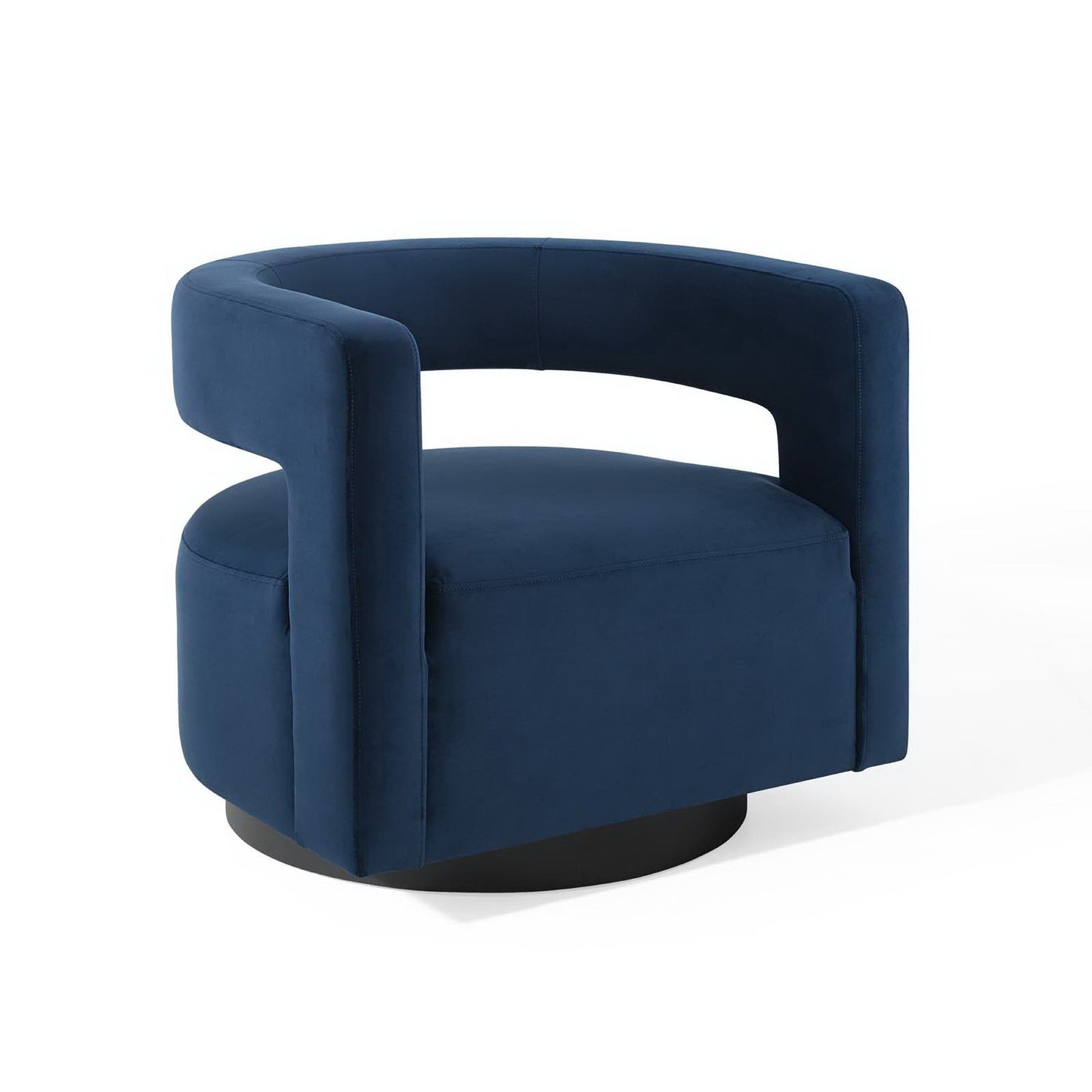Modway Outlet Spin Cutaway Performance Velvet Swivel Armchair by Modway  Living Room Furniture Midnight Blue - EEI-3947-MID