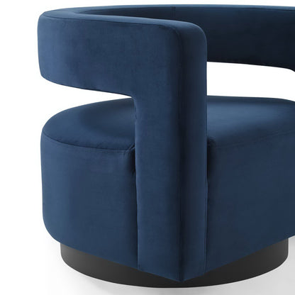 Modway Outlet Spin Cutaway Performance Velvet Swivel Armchair by Modway  Living Room Furniture Midnight Blue - EEI-3947-MID