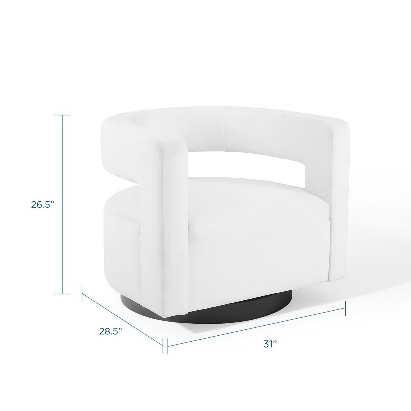 Modway - Spin Cutaway Performance Velvet Swivel Armchair by Modway  Living Room Sofas and Armchairs White - EEI-3947-WHI