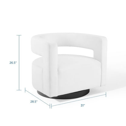 Modway - Spin Cutaway Performance Velvet Swivel Armchair by Modway  Living Room Sofas and Armchairs White - EEI-3947-WHI