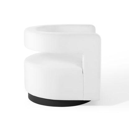 Modway - Spin Cutaway Performance Velvet Swivel Armchair by Modway  Living Room Sofas and Armchairs White - EEI-3947-WHI