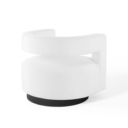 Modway - Spin Cutaway Performance Velvet Swivel Armchair by Modway  Living Room Sofas and Armchairs White - EEI-3947-WHI