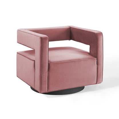 Modway Outlet Booth Performance Velvet Performance Velvet Swivel Armchair by Modway  Living Room Furniture Dusty Rose - EEI-3948-DUS