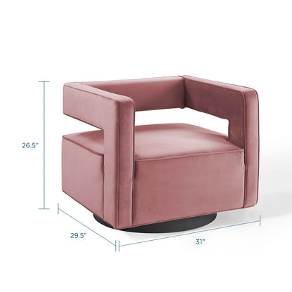 Modway Outlet Booth Performance Velvet Performance Velvet Swivel Armchair by Modway  Living Room Furniture Dusty Rose - EEI-3948-DUS