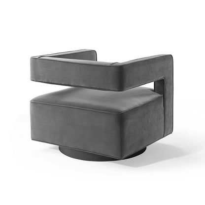 Modway Outlet Booth Performance Velvet Performance Velvet Swivel Armchair by Modway  Living Room Furniture Gray - EEI-3948-GRY