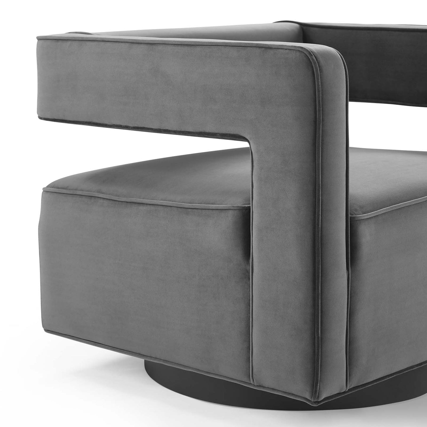 Modway Outlet Booth Performance Velvet Performance Velvet Swivel Armchair by Modway  Living Room Furniture Gray - EEI-3948-GRY