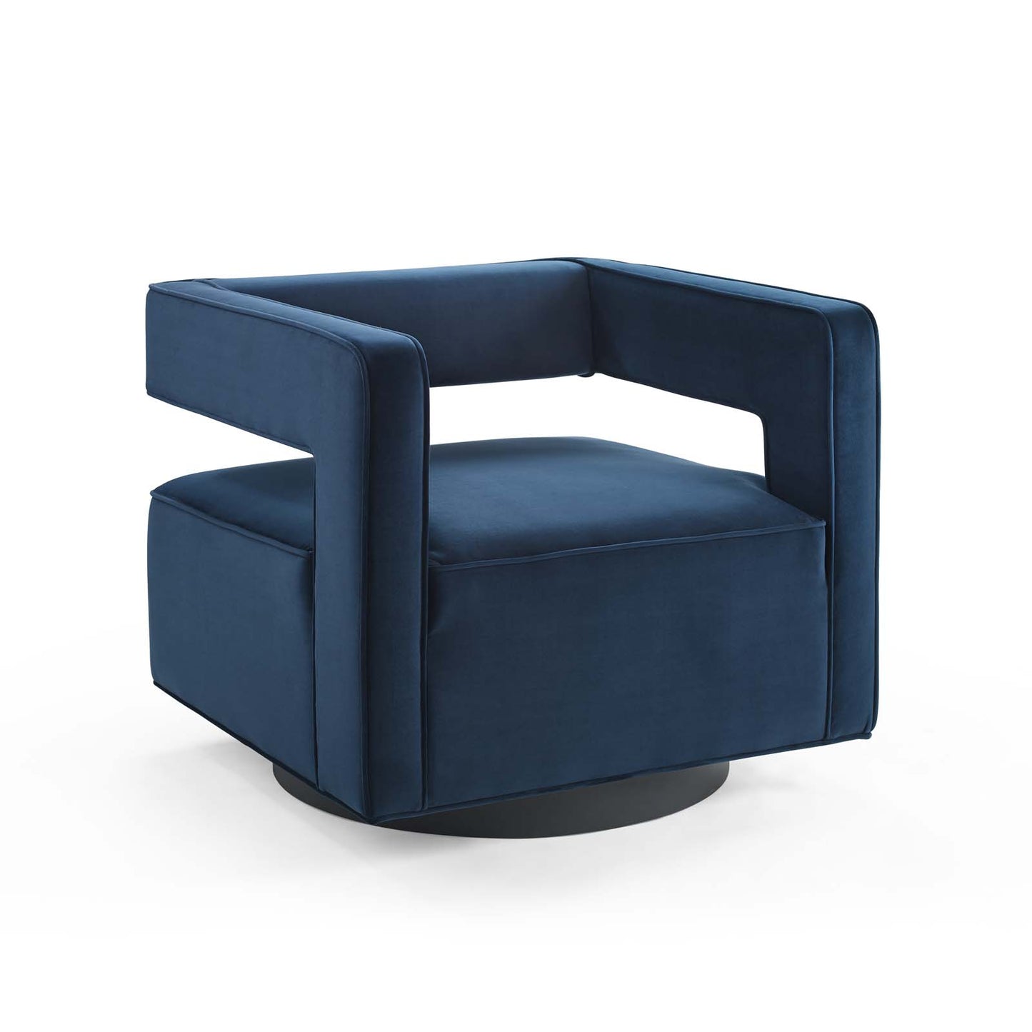 Modway Outlet Booth Performance Velvet Performance Velvet Swivel Armchair by Modway  Living Room Furniture Midnight Blue - EEI-3948-MID