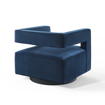 Modway Outlet Booth Performance Velvet Performance Velvet Swivel Armchair by Modway  Living Room Furniture Midnight Blue - EEI-3948-MID