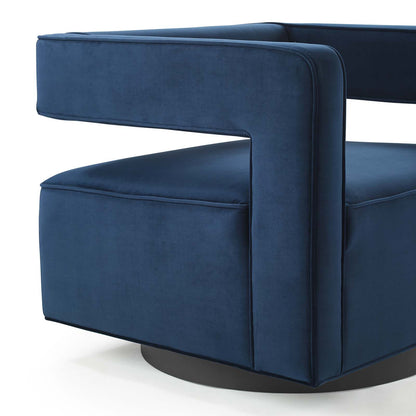 Modway Outlet Booth Performance Velvet Performance Velvet Swivel Armchair by Modway  Living Room Furniture Midnight Blue - EEI-3948-MID