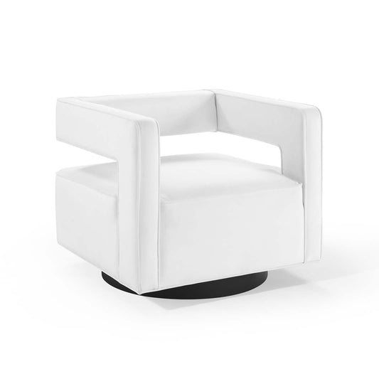 Modway Outlet Booth Performance Velvet Performance Velvet Swivel Armchair by Modway  Living Room Furniture White - EEI-3948-WHI