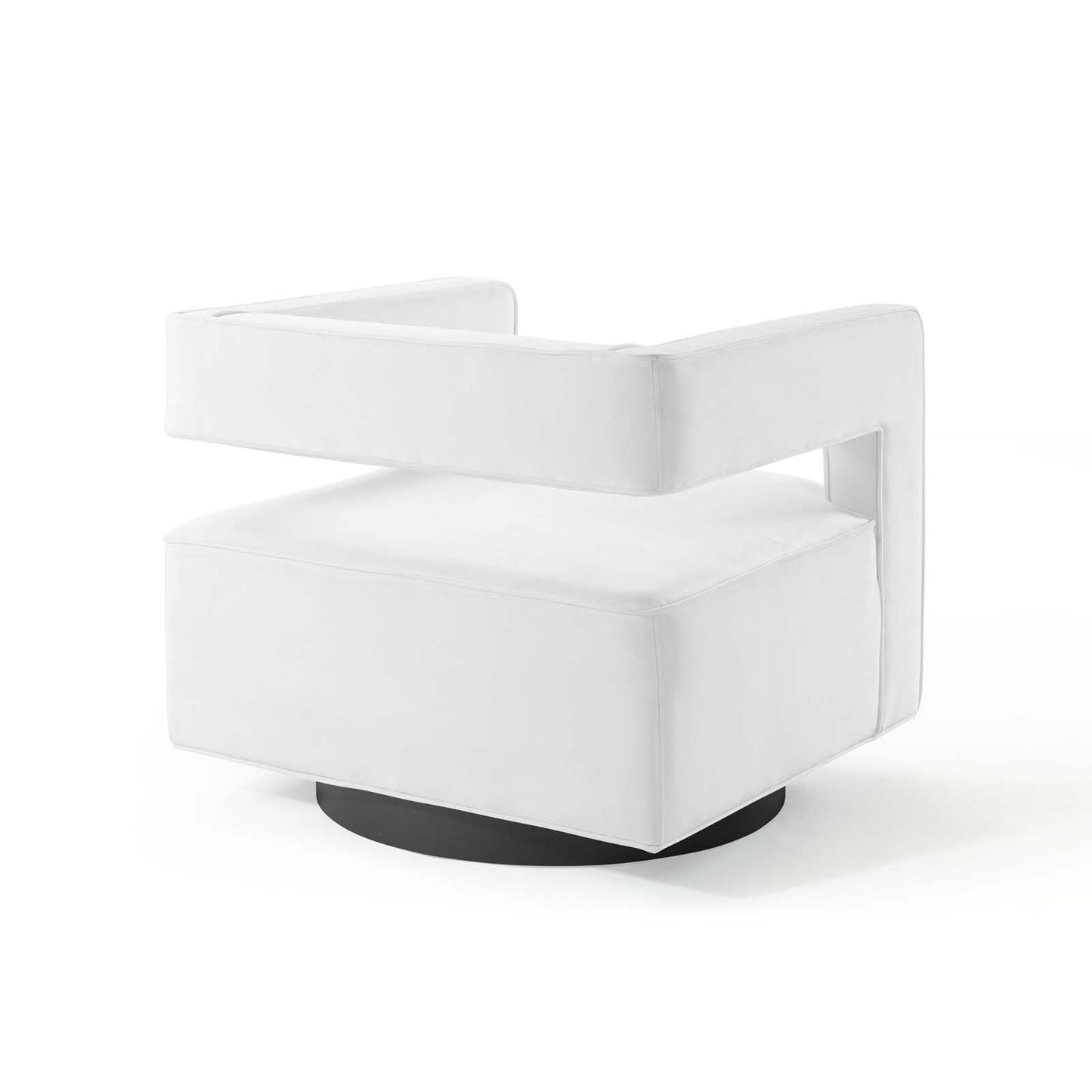 Modway Outlet Booth Performance Velvet Performance Velvet Swivel Armchair by Modway  Living Room Furniture White - EEI-3948-WHI