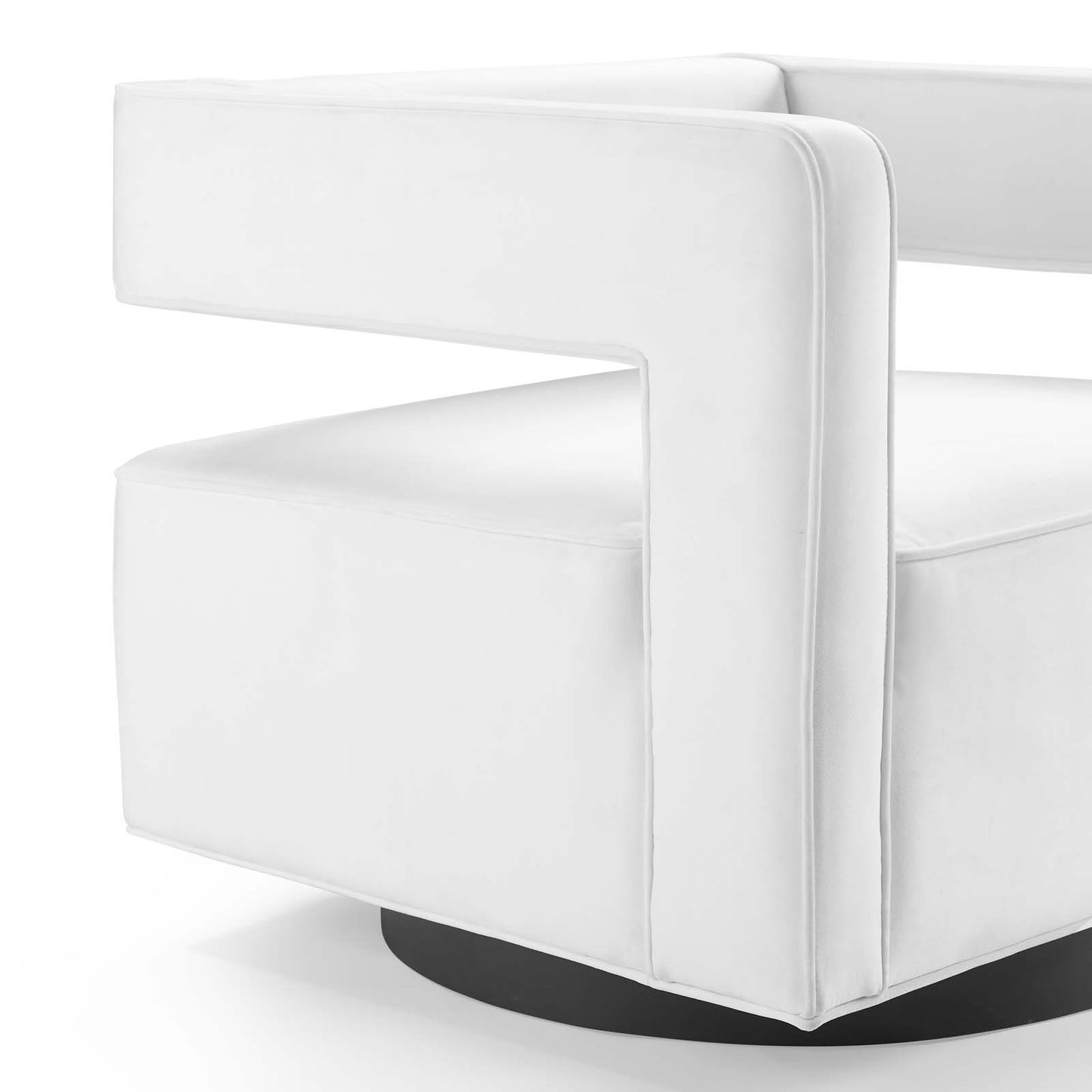 Modway Outlet Booth Performance Velvet Performance Velvet Swivel Armchair by Modway  Living Room Furniture White - EEI-3948-WHI