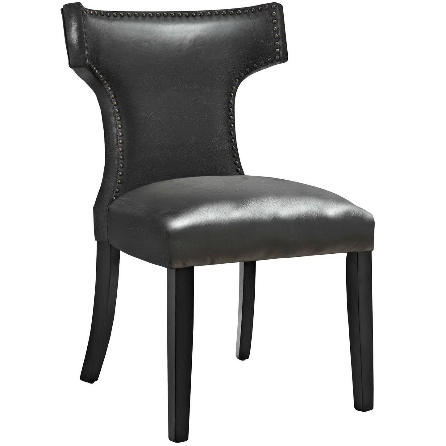 Modway Outlet Curve Vinyl Dining Chair Set of 2 by Modway  Bar and Dining Furniture Black - EEI-3949-BLK