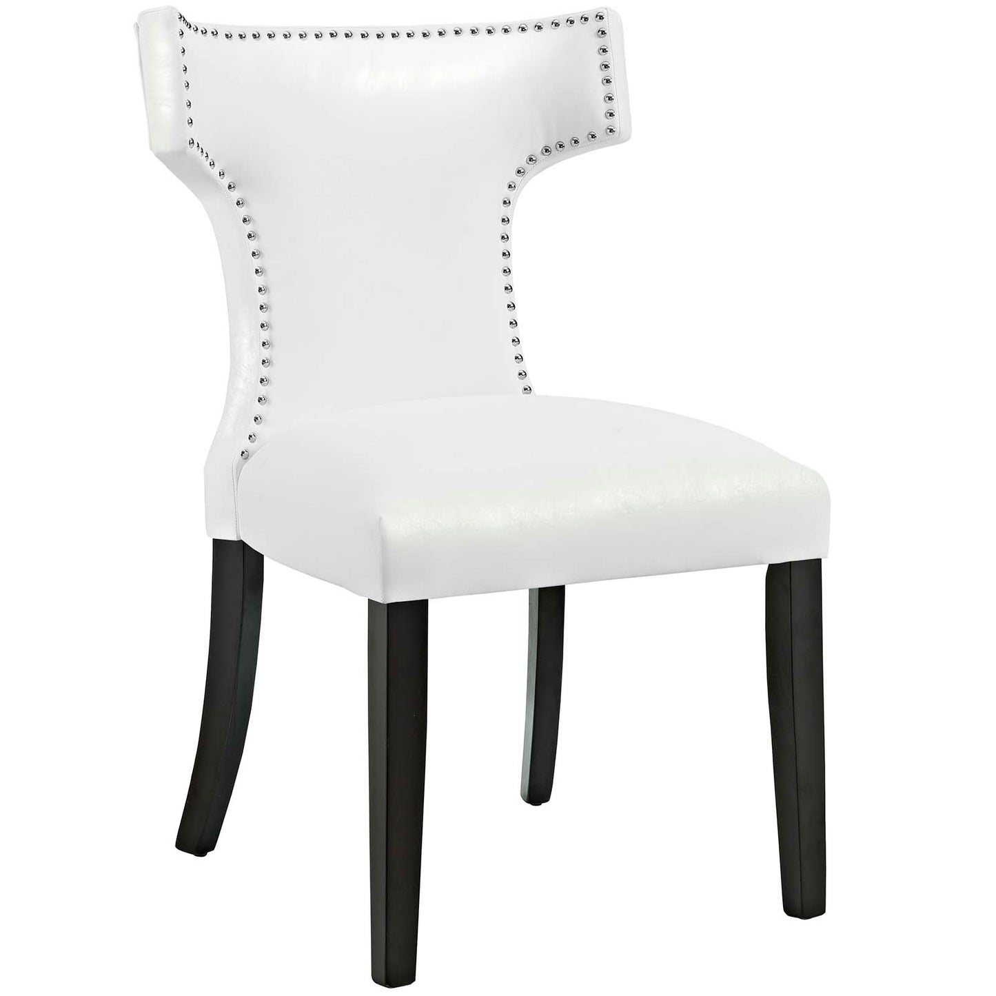 Modway Outlet Curve Vinyl Dining Chair Set of 2 by Modway  Bar and Dining Furniture White - EEI-3949-WHI