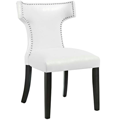 Modway Outlet Curve Vinyl Dining Chair Set of 2 by Modway  Bar and Dining Furniture White - EEI-3949-WHI