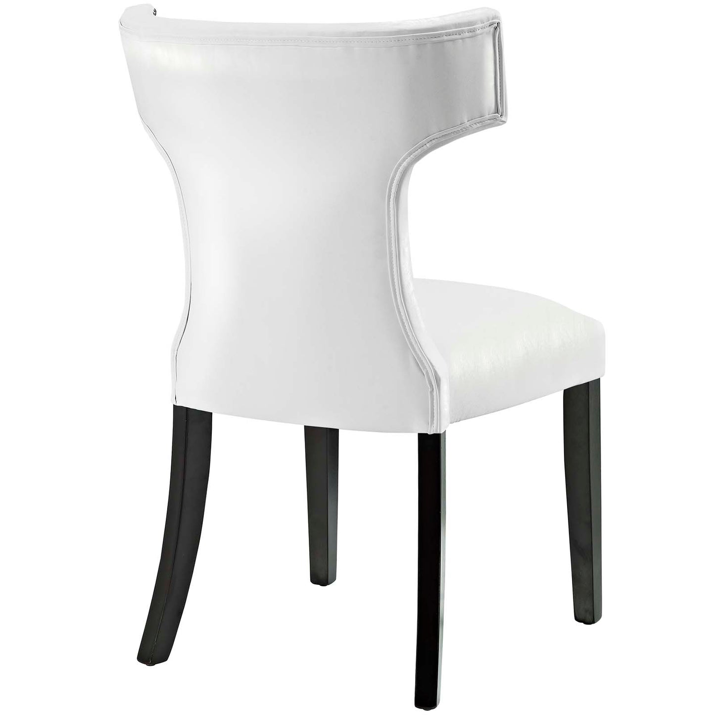Modway Outlet Curve Vinyl Dining Chair Set of 2 by Modway  Bar and Dining Furniture White - EEI-3949-WHI