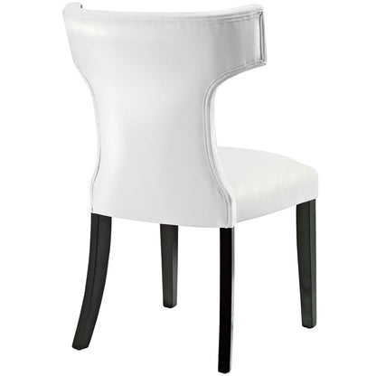 Modway Outlet Curve Vinyl Dining Chair Set of 2 by Modway  Bar and Dining Furniture White - EEI-3949-WHI